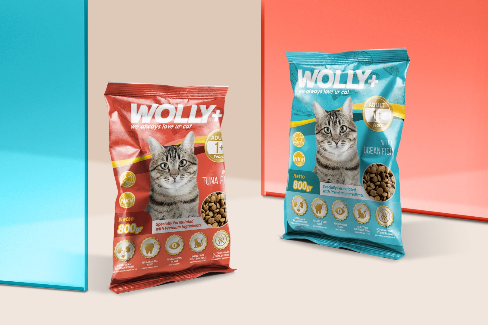 Wolly Pet Food - Logo and Packaging Design by EGGHEAD Branding Agency